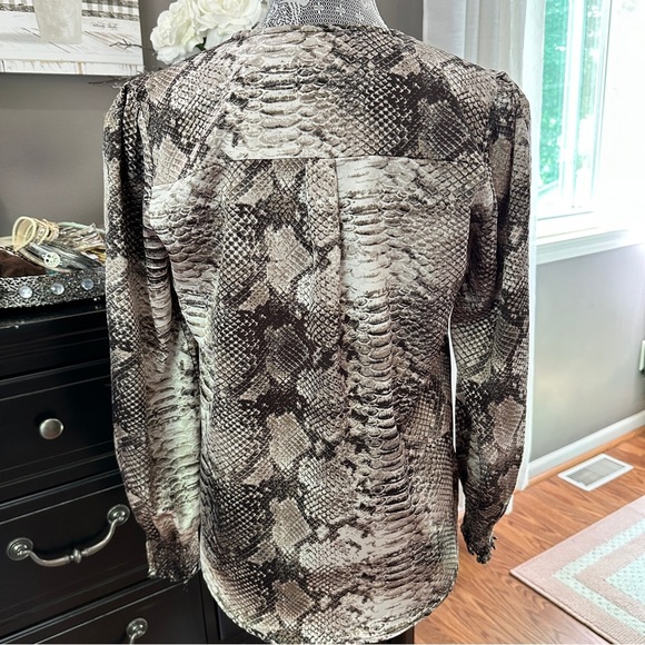 Philosophy Snakeskin Print Button Front Blouse - Size S - Picture 3 of 16